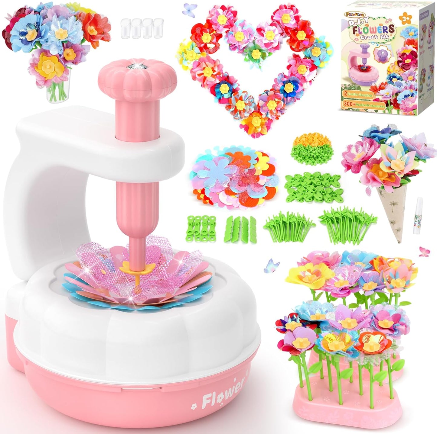 DIY Flower Bouquets Toys for Kids - 300+ Pcs Craft Set