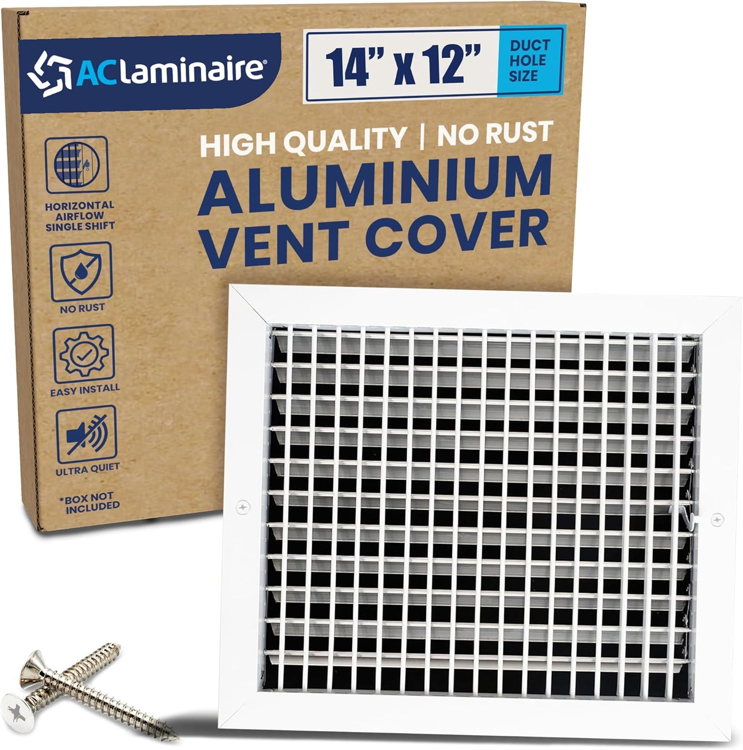 14 x 12 Duct Hole Aluminum Adjustable Air Supply Register Cover