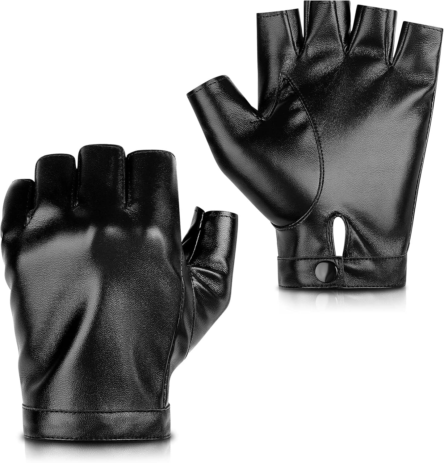 Accmor PU Leather Driving Gloves - Stylish Half Finger Design
