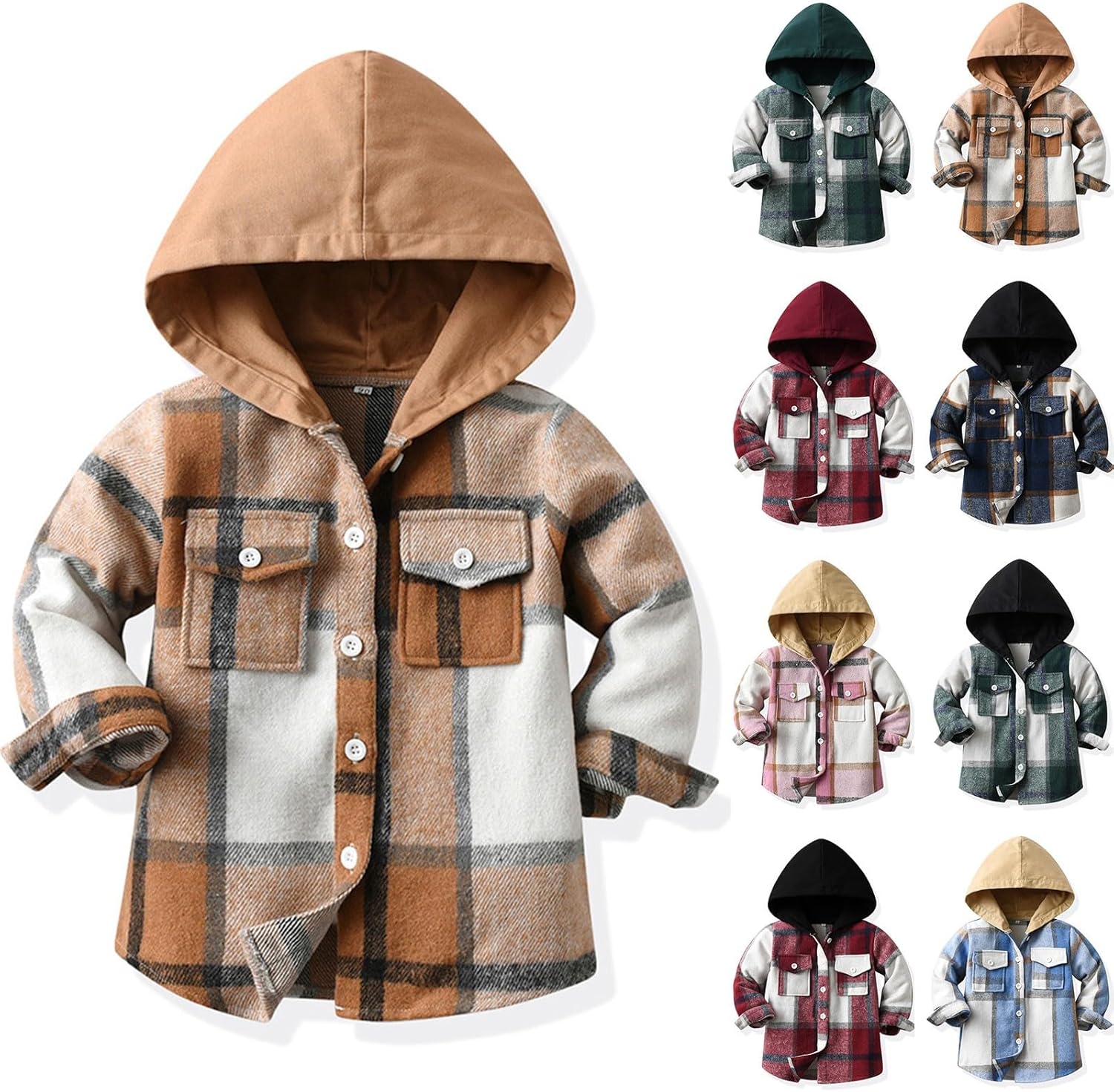 Cozy Plaid Hooded Toddler Jacket
