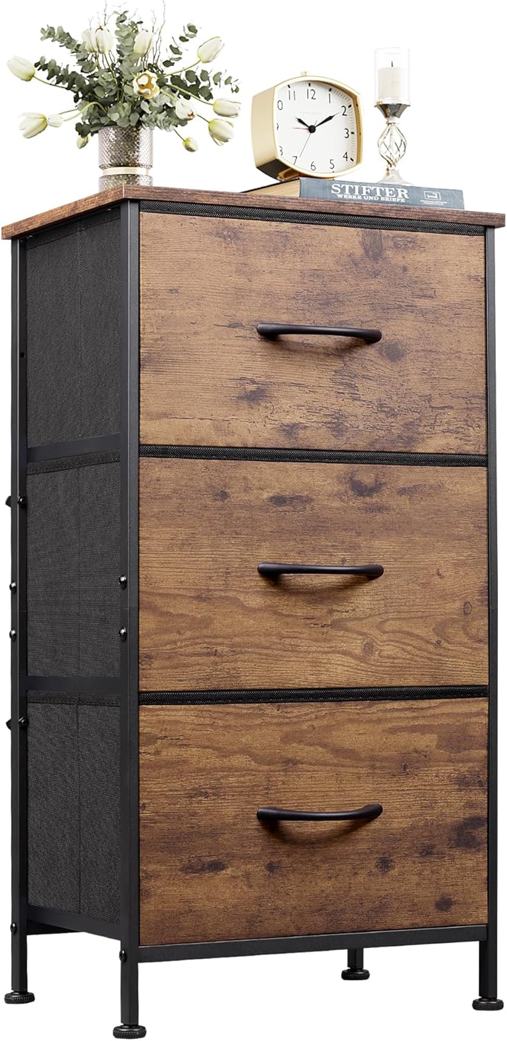 WLIVE Dresser with 3 Drawers for Bedroom and Entryway Storage