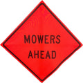 48 x 48 Safety Orange Mesh Rollup Sign with Ribs - MUTCD TTC Compliant