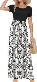 Women's Short Sleeve Maxi Dress by AUSELILY for Trendy Summer Wear
