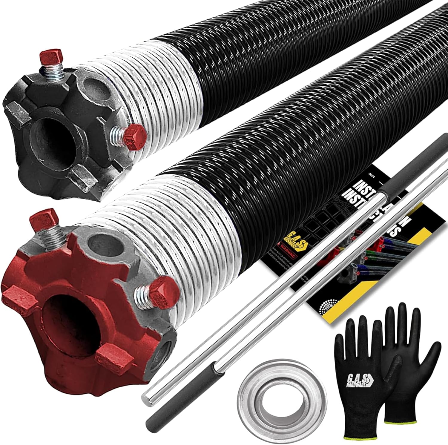 Garage Door Torsion Spring Set with Gloves and Winding Bars