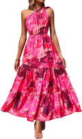 Women's One Shoulder Floral Maxi Dress - Boho Summer Maxi