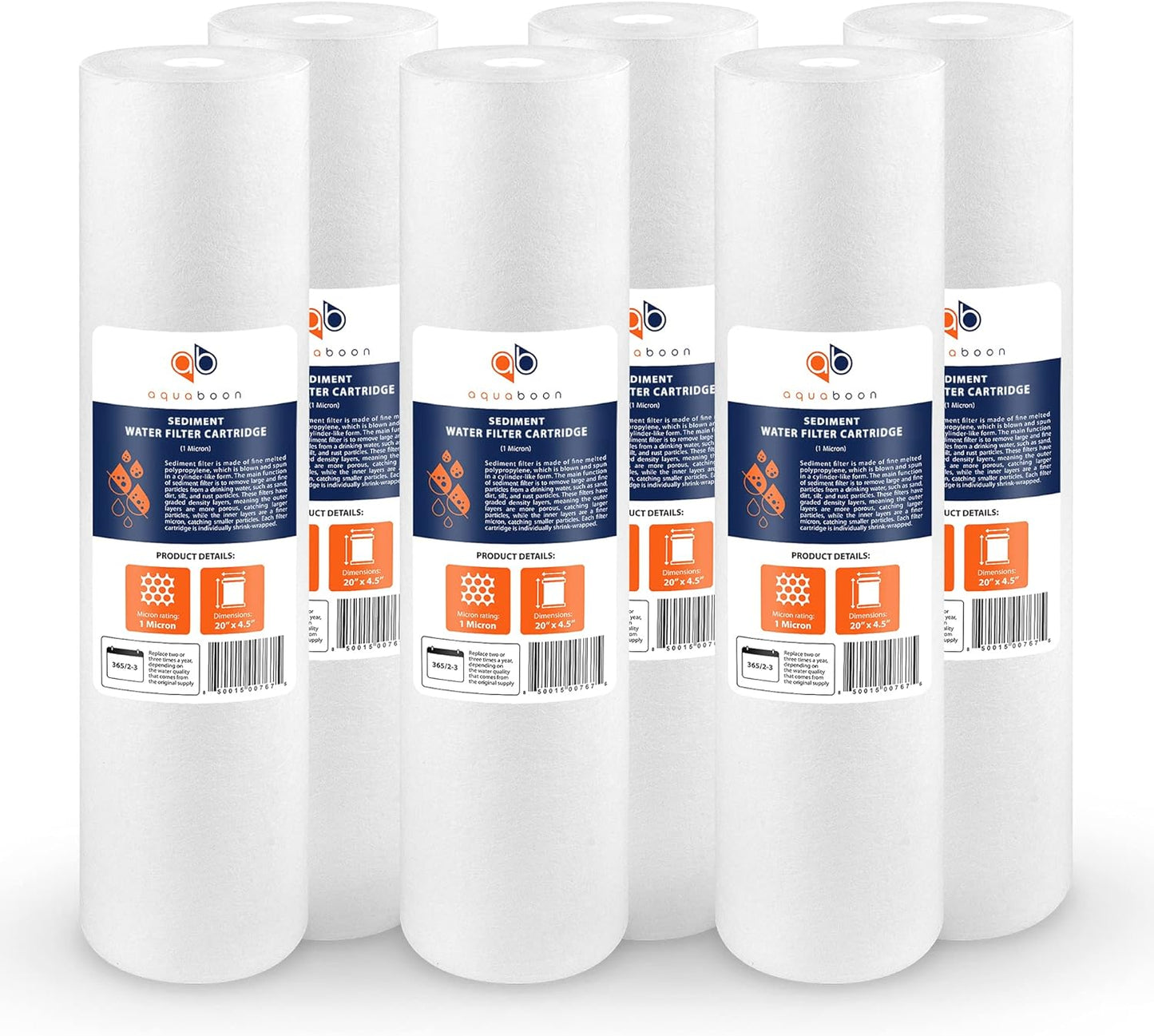 Aquaboon 1 Micron 20in Sediment Water Filter for Whole House