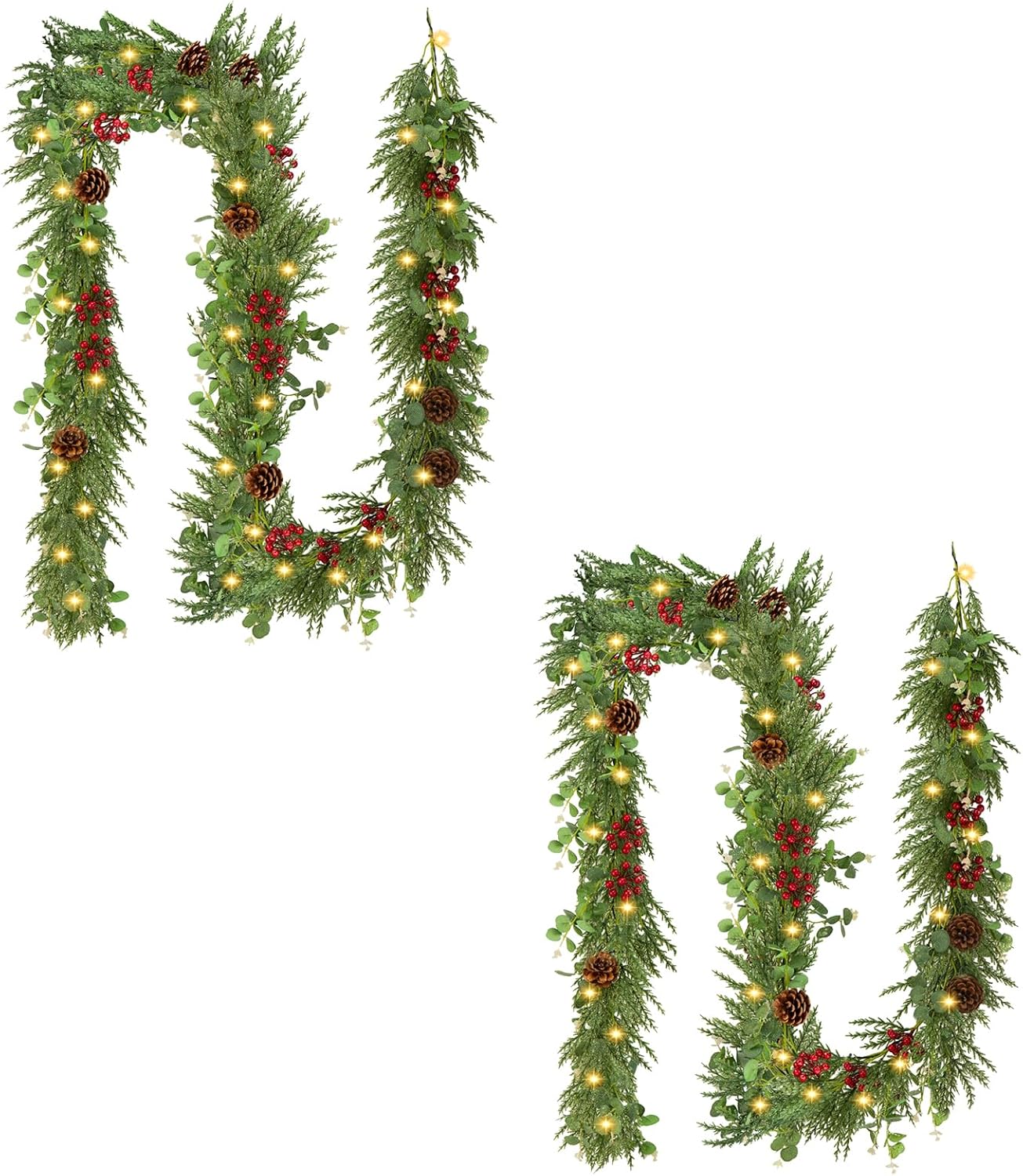 9FT Christmas Decorations Cedar Garland for Holiday Decor