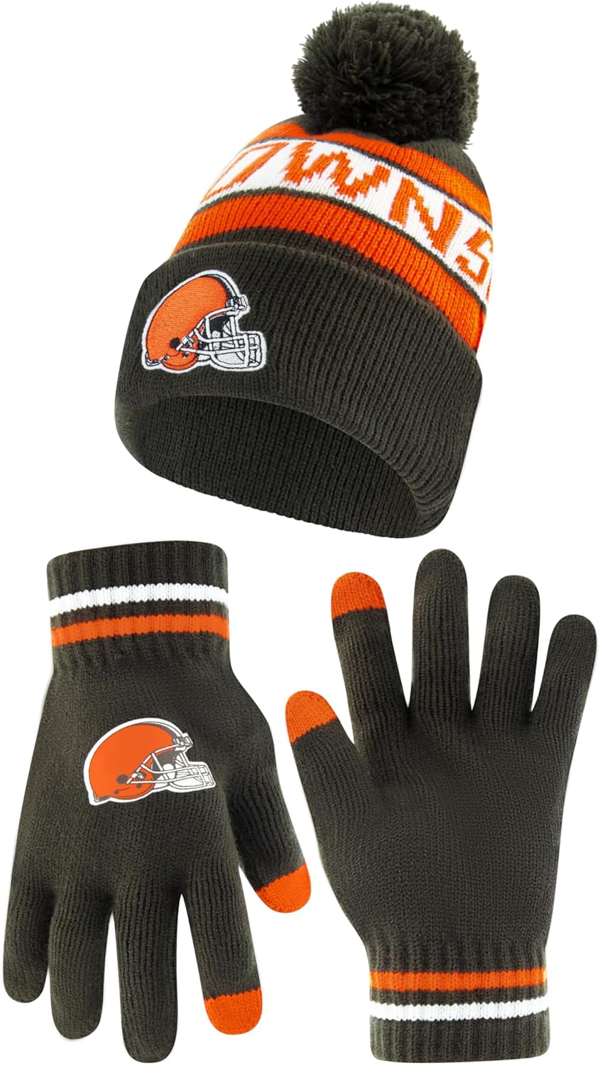 Ultra Game NFL Official Super Soft Winter Beanie and Gloves