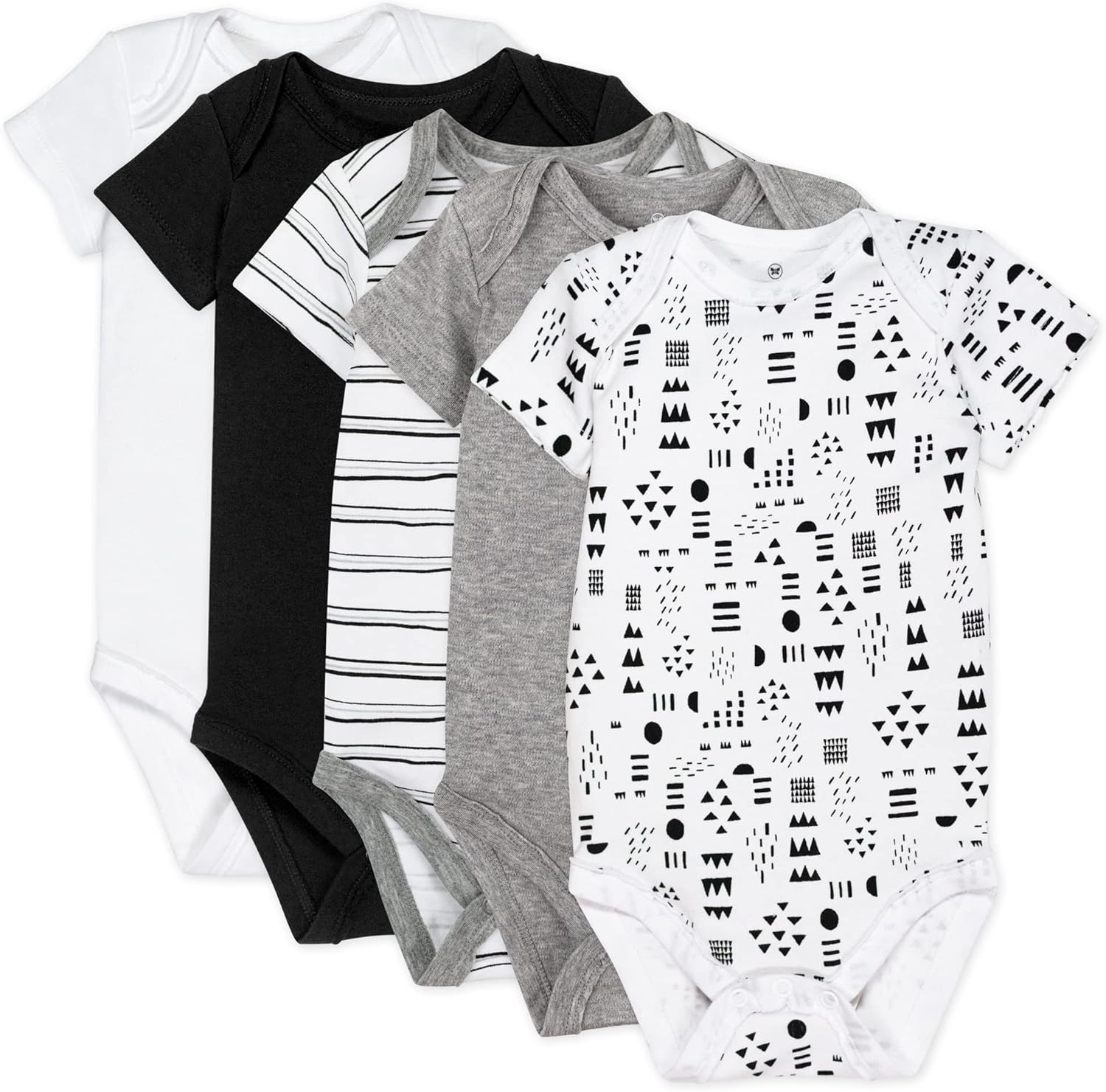 HonestBaby 5-pack Short Sleeve Bodysuits for Infant Boys