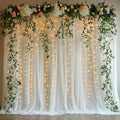 HOLLITS Tulle Curtain Backdrop with 300 LED Fairy Lights - Dreamy