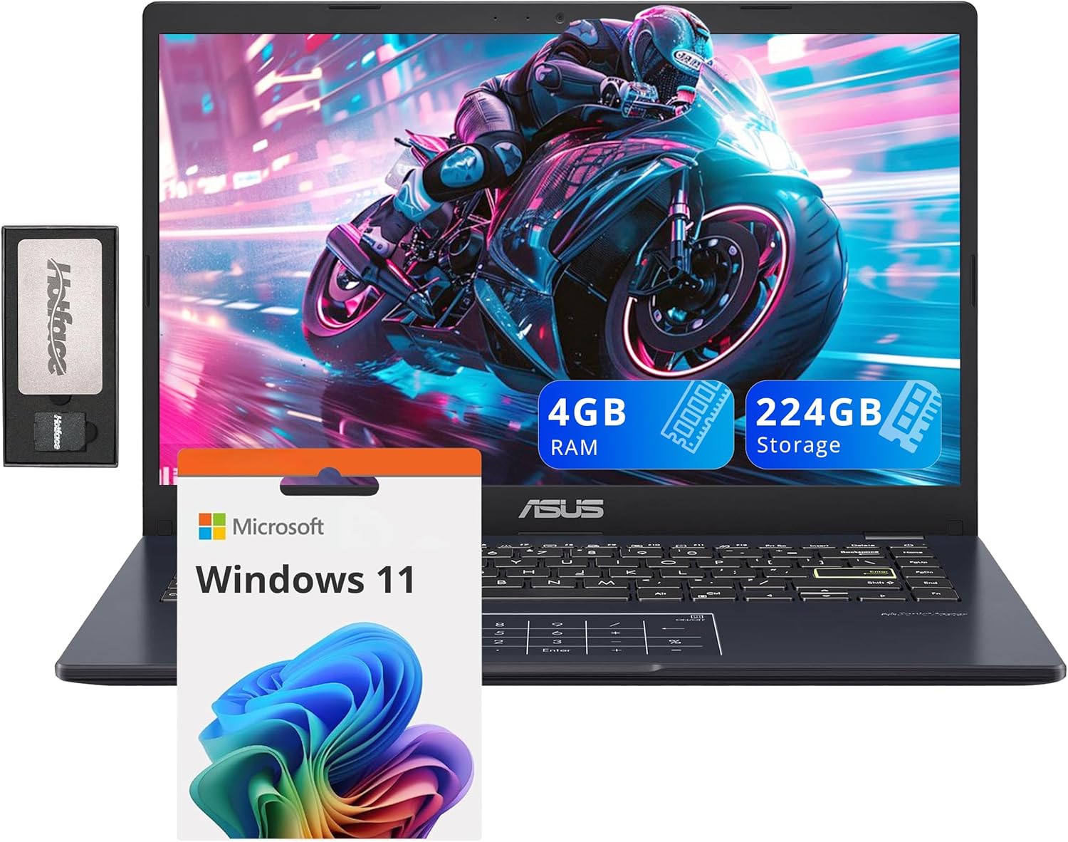 ASUS 14 FHD Laptop with Intel Pentium N6000 and 224GB Storage