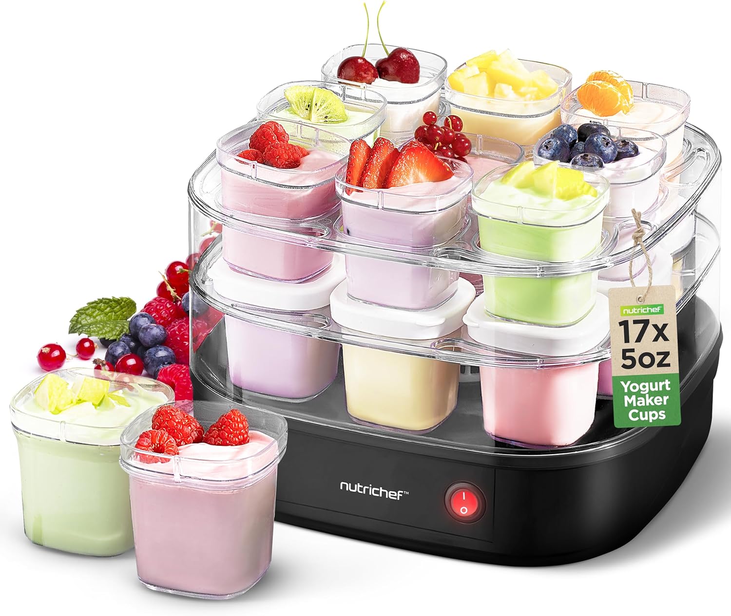NutriChef 17 Cup Yogurt Maker: Instant Greek Yogurt