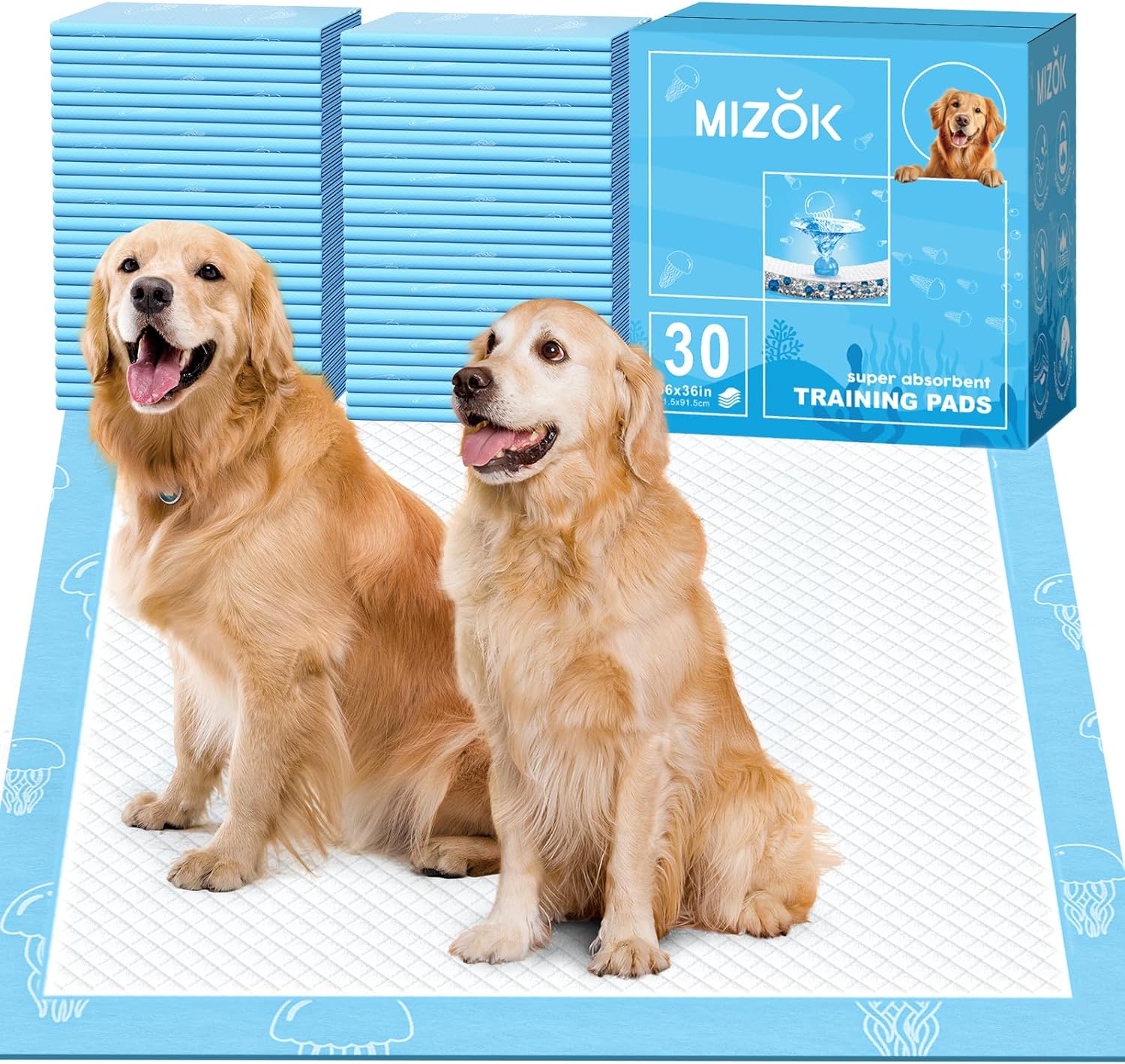 MIZOK 36x36in Dog Pee Pads for Effective Training and Care