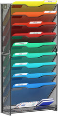 samstar 10 Tier Wall File Organizer - Deep, Space Saving Wall File