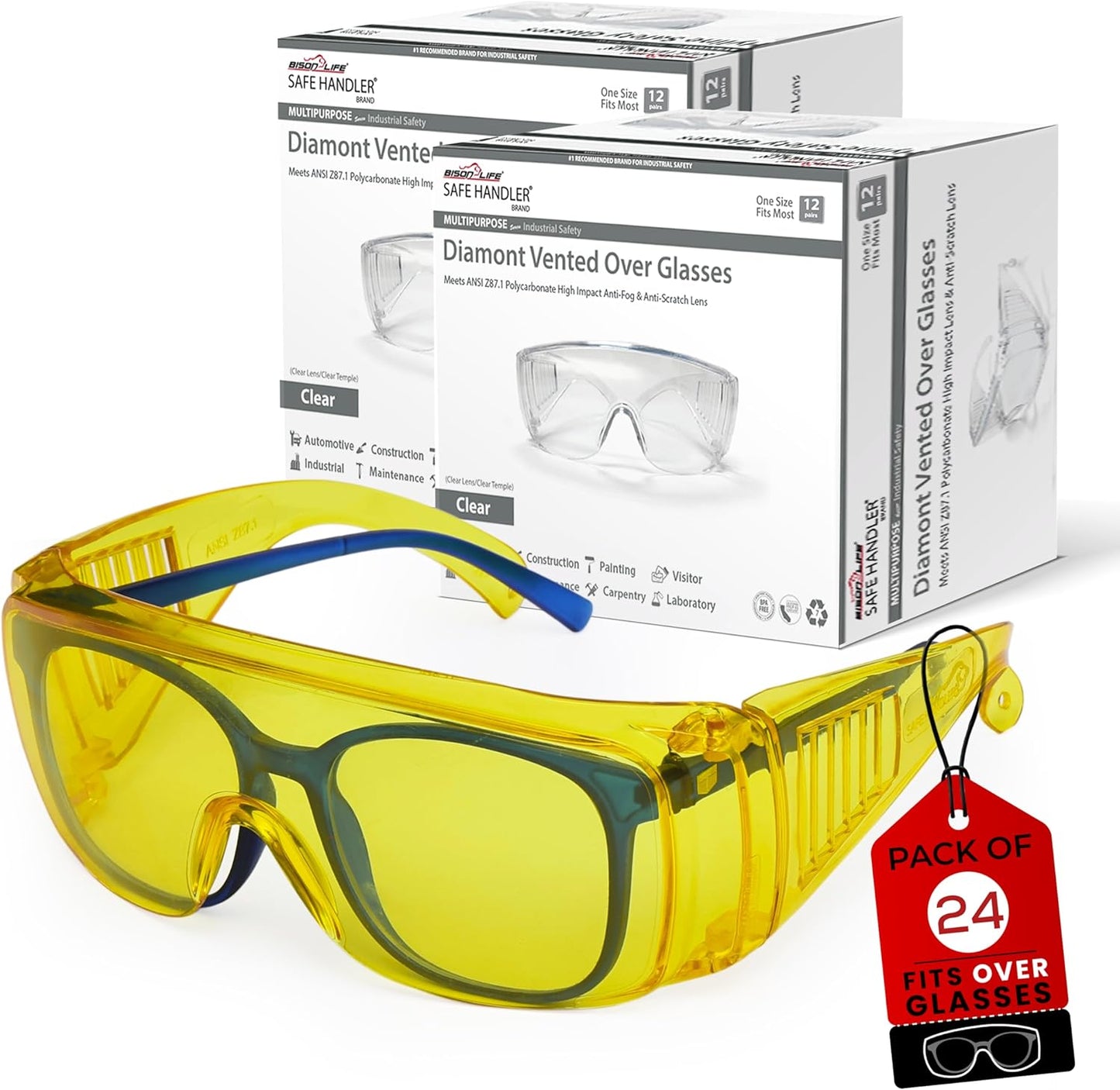 BISON LIFE Diamont Vented Over Glasses Safety Glasses Review