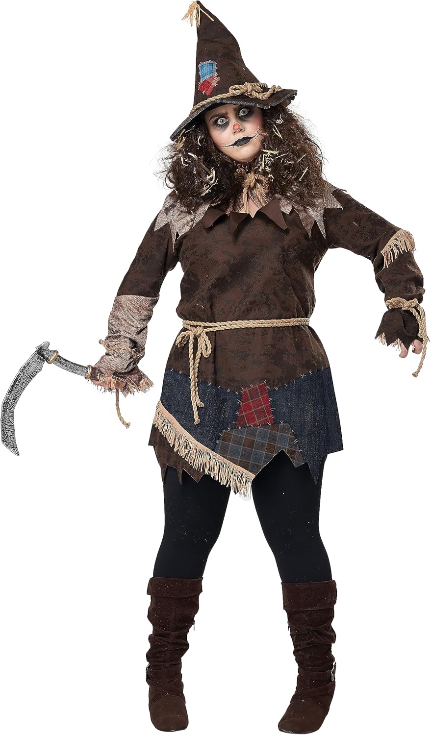 Women's Plus Size Creepy Scarecrow Costume for Fun Halloween
