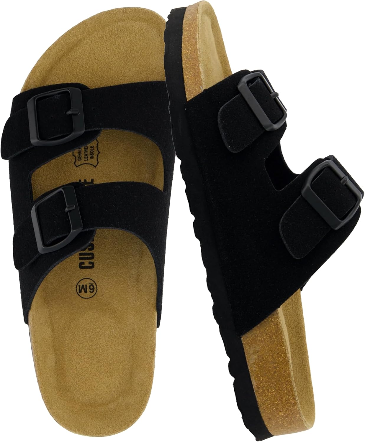 CUSHIONAIRE Lane Cork Footbed Sandals for Women Comfort