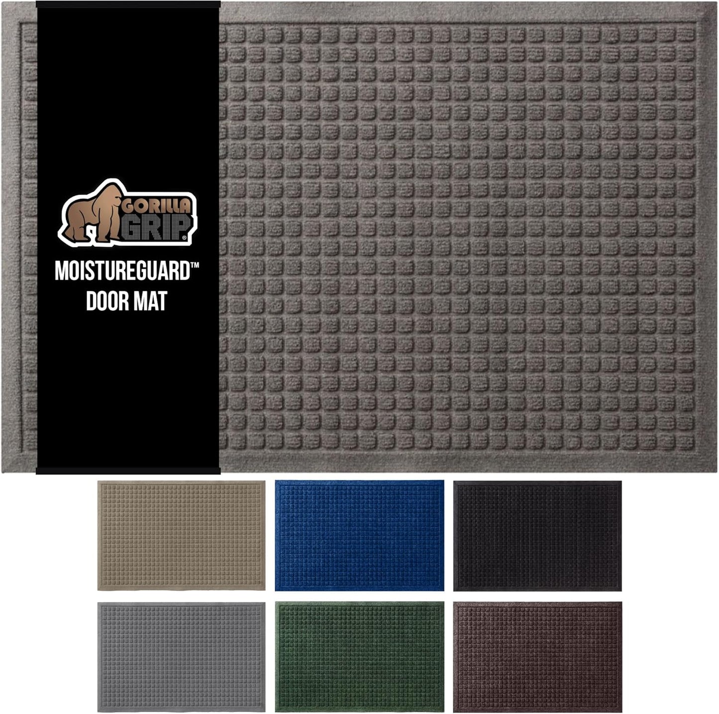 GORILLA GRIP Ultra Absorbent Front Door Mat for Indoor Outdoor Use