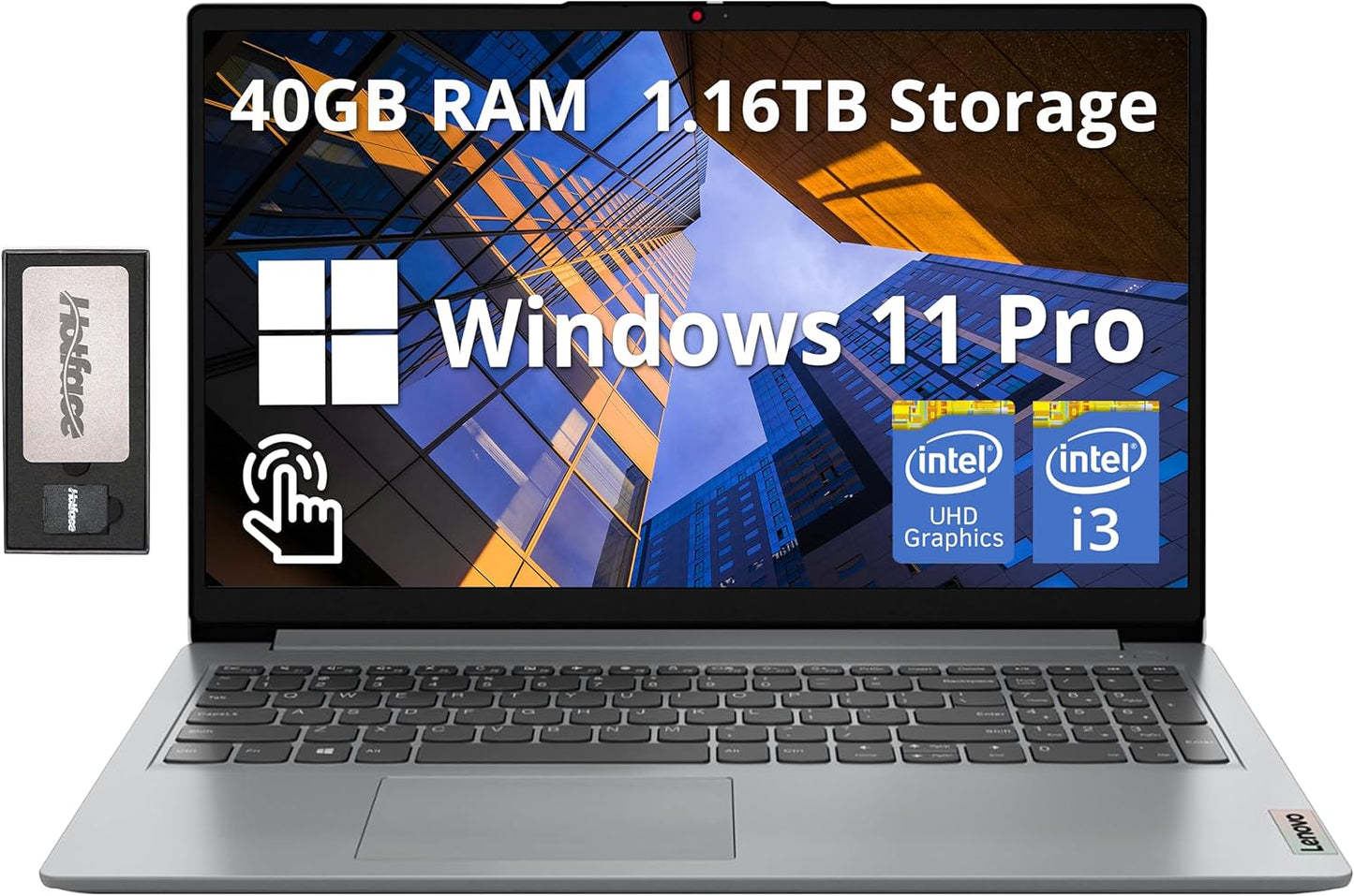 Lenovo Ideapad 1i 15.6 FHD Touchscreen Laptop with 40GB RAM