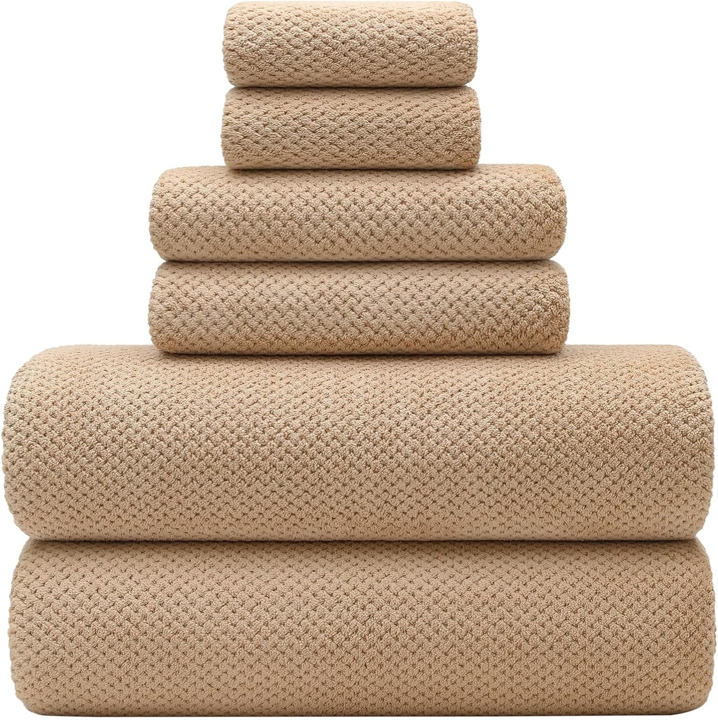 Extra Large Microfiber Bath Towels Set of 6 for Ultimate Comfort