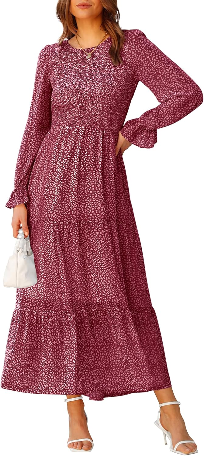 BTFBM Womens Casual Floral Maxi Dress for All Seasons