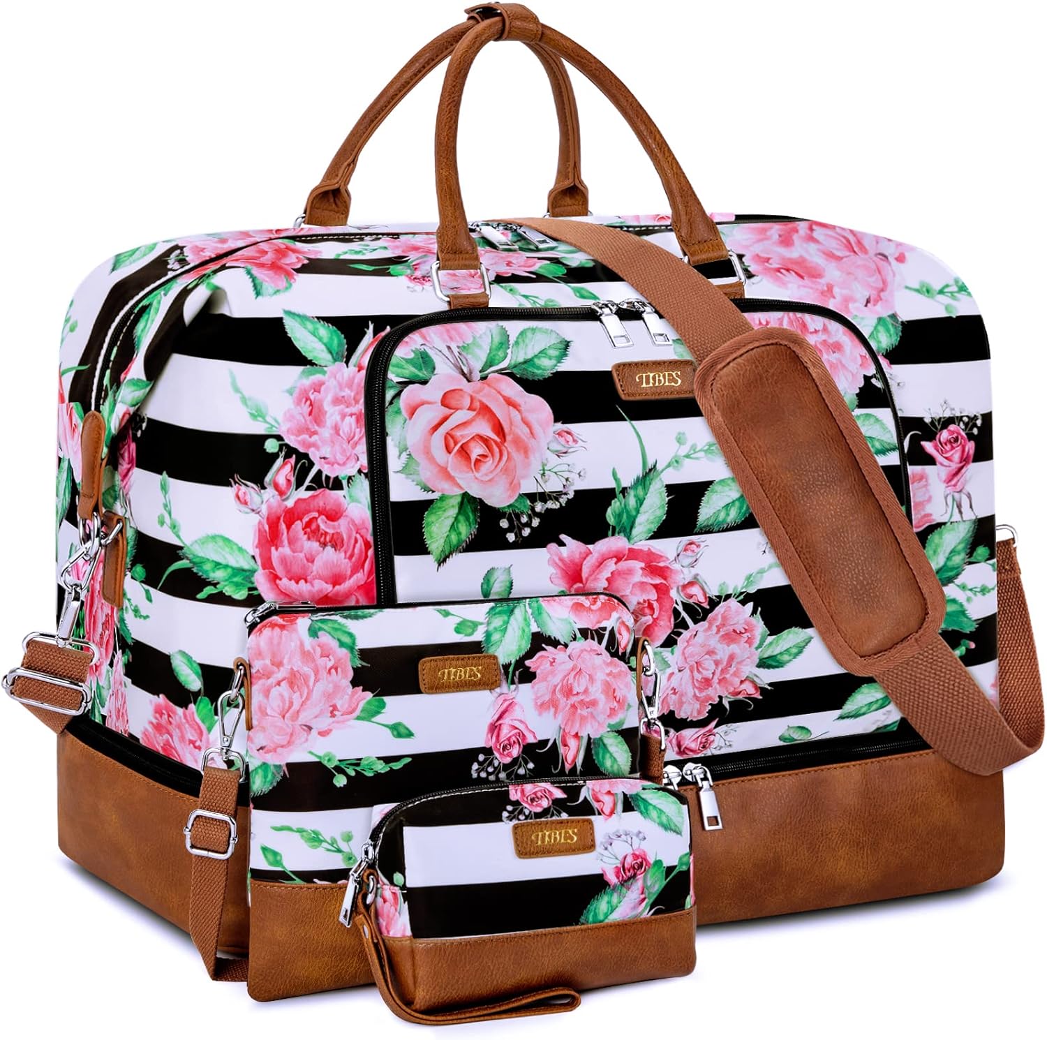 Oversized Travel Weekender Bag with Shoe Compartment for Women