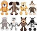 Safari Stuffed Animals Set 8 Pieces 9.8in Plush Toys - Party Pack
