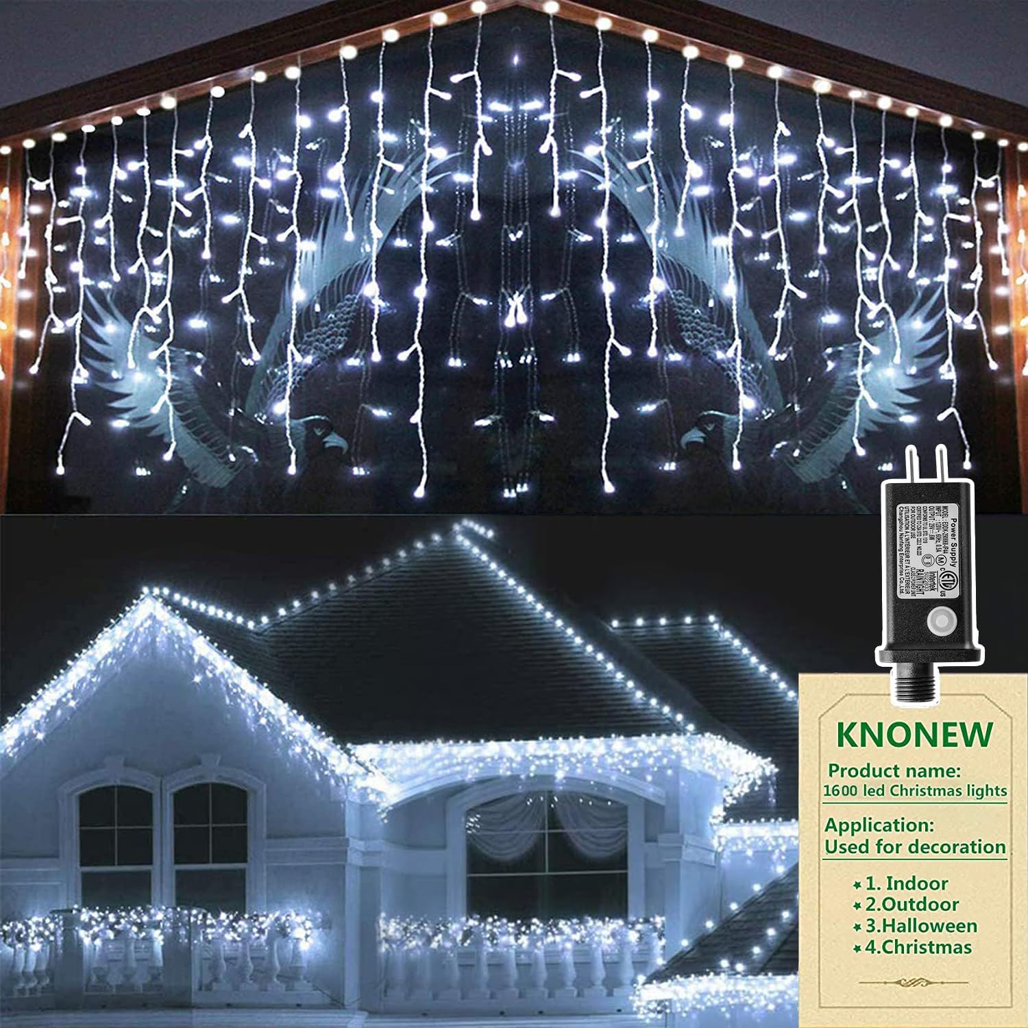 164FT 1600 LED Christmas Lights for Outdoor Holiday Decor