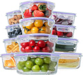 Glass Food Storage Containers 24pc Set - Leakproof Meal Prep
