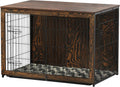 Wooden Dog Crate End Table - Rustic Furniture-Style Kennel