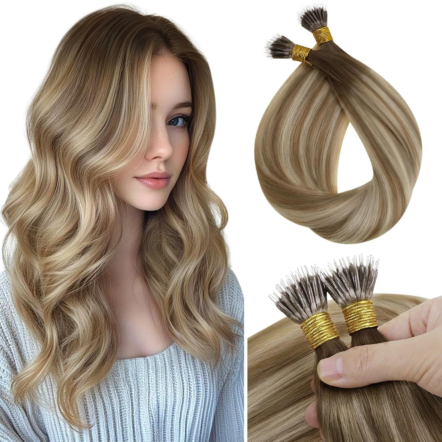 Nano Bead Hair Extensions for Effortless Volume and Style