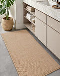 Color&Geometry Chenille Rubber Backed Beige Bathroom Rug 24in x71in