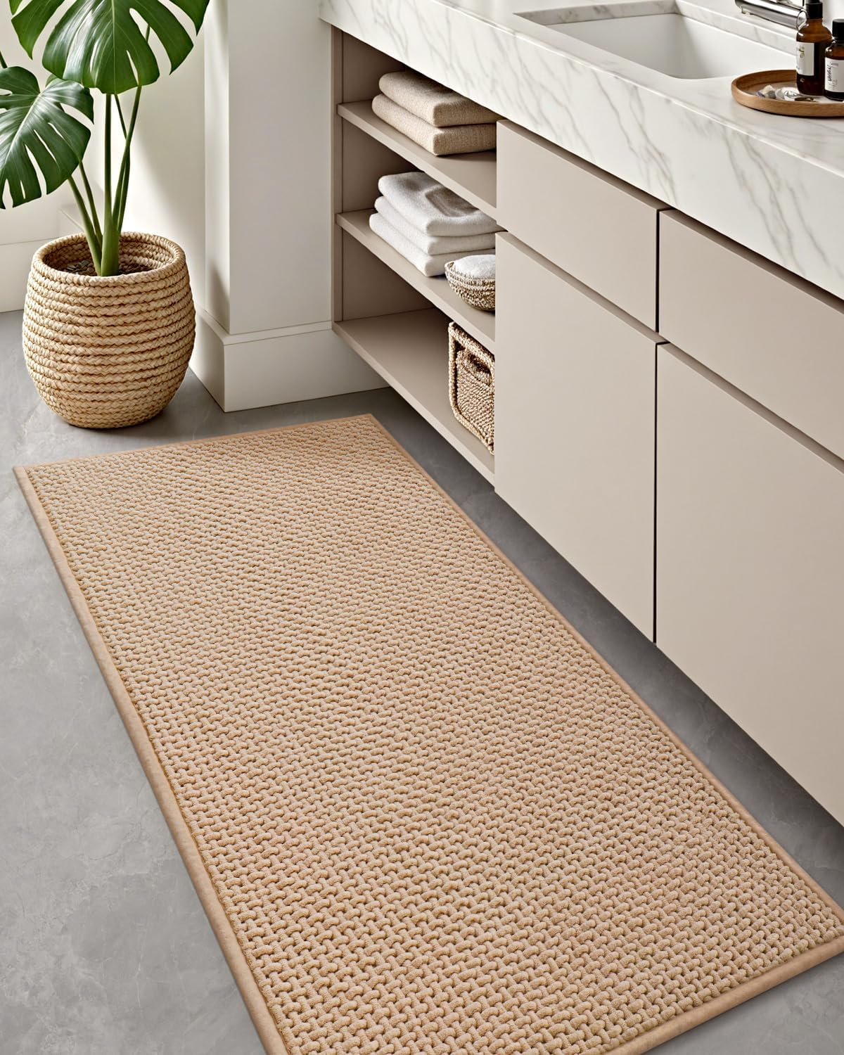 Color&Geometry Chenille Non Slip Bathroom Rugs for Every Home