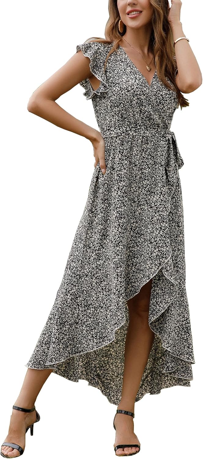 GRECERELLE Women's Boho Floral Print V-Neck Maxi Dress Review