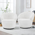 Swivel Accent Chair Set of 2 - Barrel Mid Century Teddy Chairs