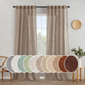 Taupe Linen Curtains 96 in Long Panels - Soft Semi Sheer Privacy