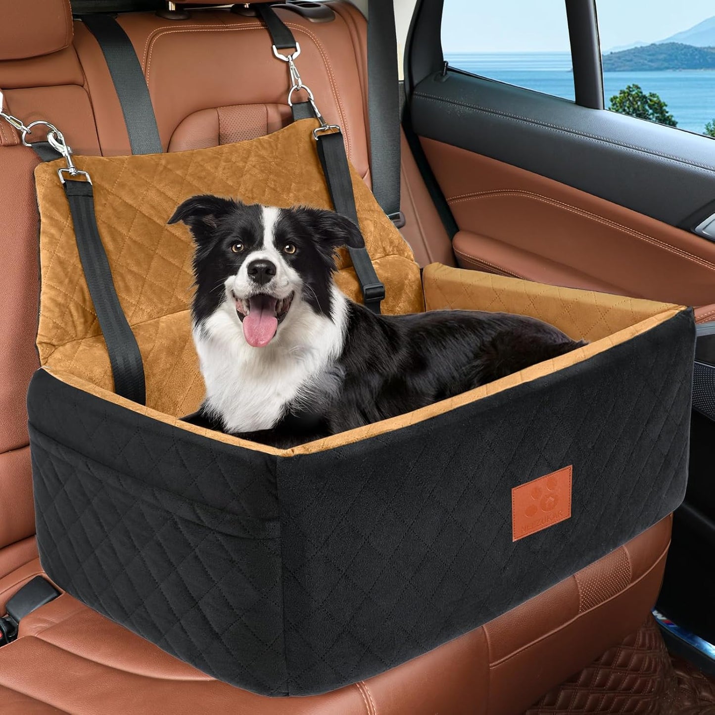 NEEZUKAR Dog Car Seat - Comfort & Safety for Large Dogs