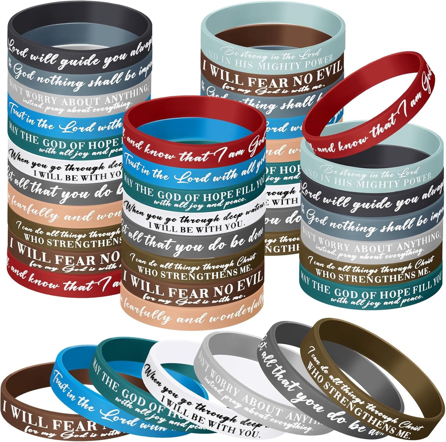 Bible Verses Bracelets Bulk Inspirational Silicone Wristbands