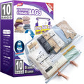 Vacuum Storage Bags 10 Pack Long Side Zip - Space Saving Set