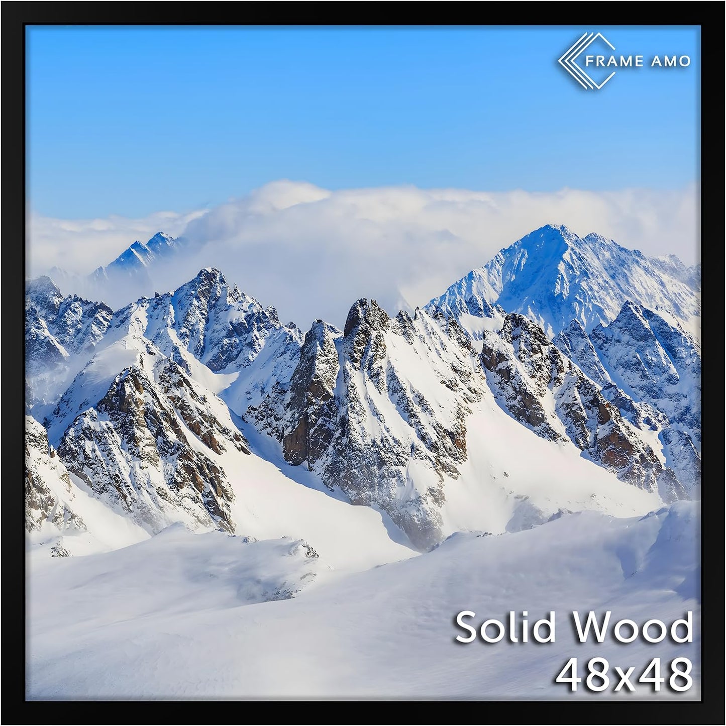 48x48 Solid Wood Poster Frame with Acrylic Front for Display