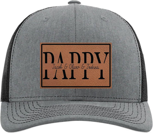 Personalized Fathers Day Hats Customized for Grandpa from Grandkids