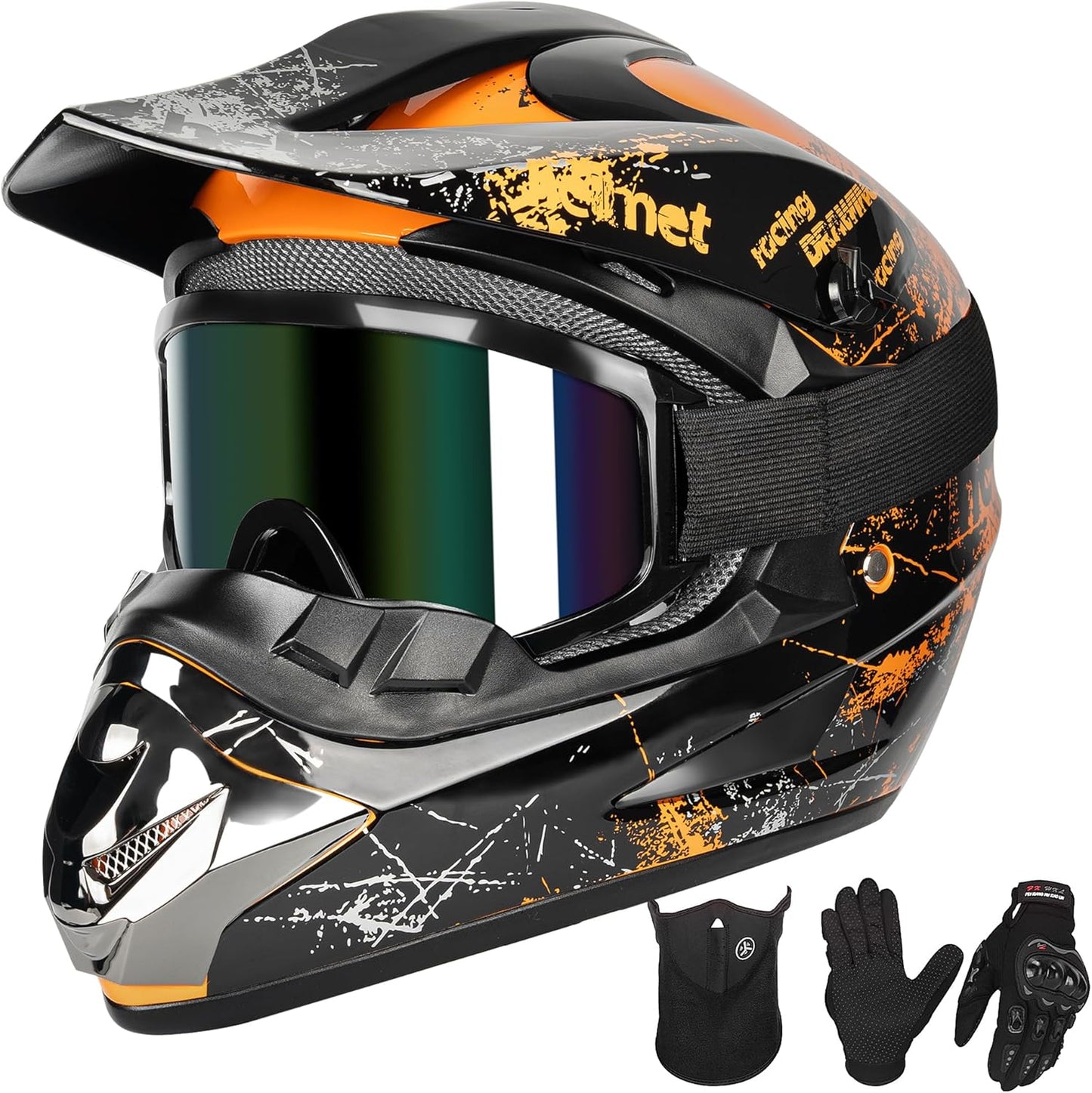 Youth Kids Motocross Helmet Full Face Off-Road Set for Safety