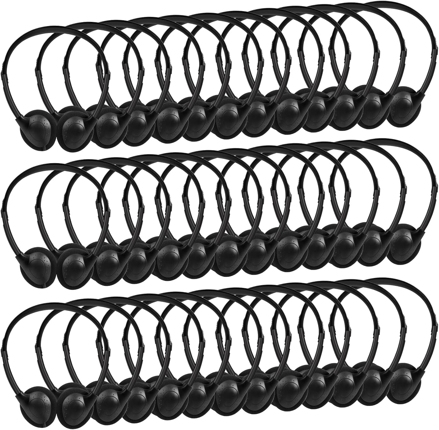 Bulk Classroom Headphones for Kids School 25 Pack Wired On-Ear