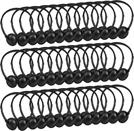 Bulk Classroom Headphones for Kids School 25 Pack Wired On-Ear