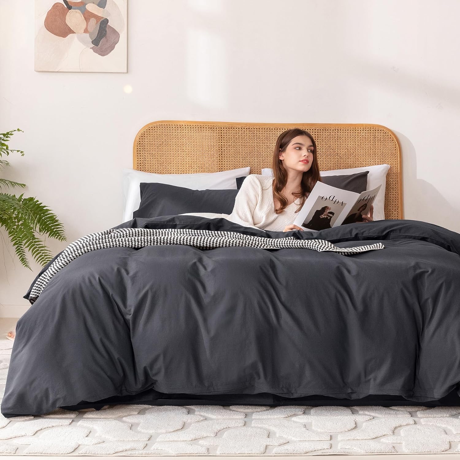 Luxury King Size Duvet Cover Set with Organic Cotton Feel