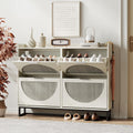 Maupvit Large Rattan Shoe Storage Cabinet with 4 Flip Drawers