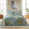NEWLAKE Cotton Patchwork Bedspread Queen Size - Reversible Quilted