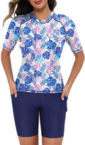 Tournesol Women's Two Piece Rash Guard Swim Set - UPF