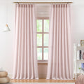 Soft Pink Pinch Pleat Semi Sheer Curtains 40in x 84in - Light