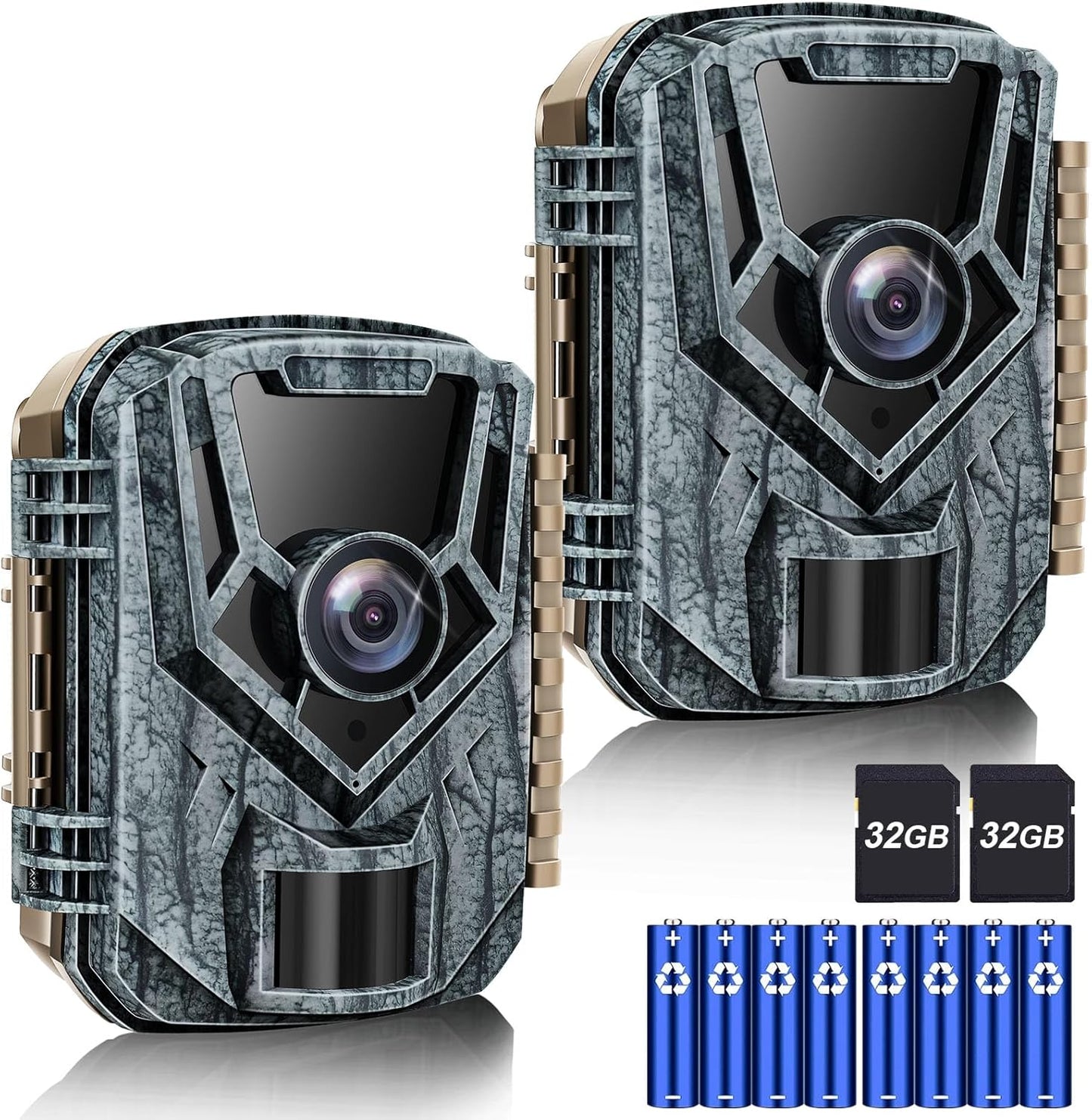 Punvoe 2-Pack Trail Cameras 36MP Night Vision IP66 Waterproof